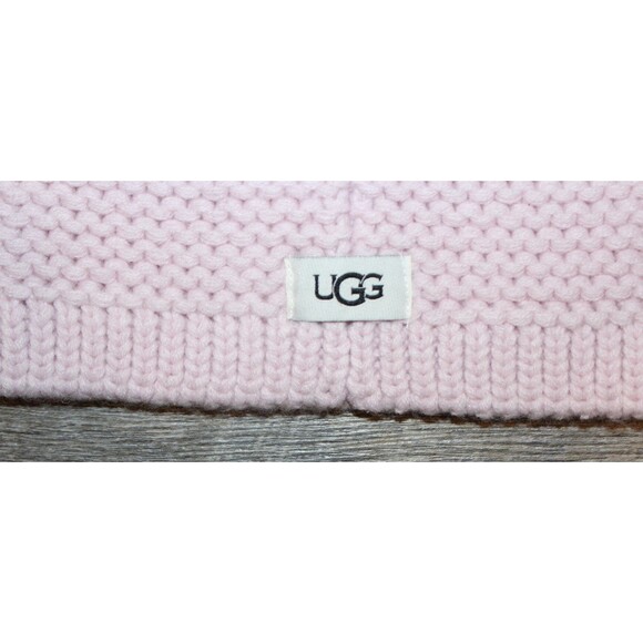 NWT WOMENS MEN\'S UGG KNIT WOOL BLEND BEANIE POM HAT OSFA PINK